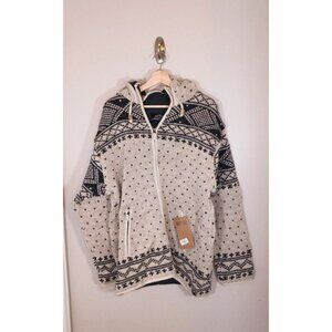 Lost Horizons Wool Full-Zip‎ Hooded Lined Knit Sweater Men's Size L NWT